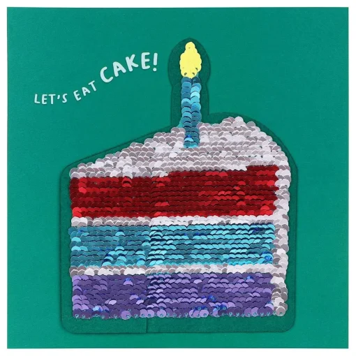 Shine Sequin Cake Greeting Card With Peel Off Patch>Temptation Gifts Best Sale