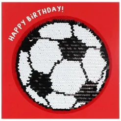 Shine Sequin Football Birthday Card With Peel Off Patch><noscript><img width=