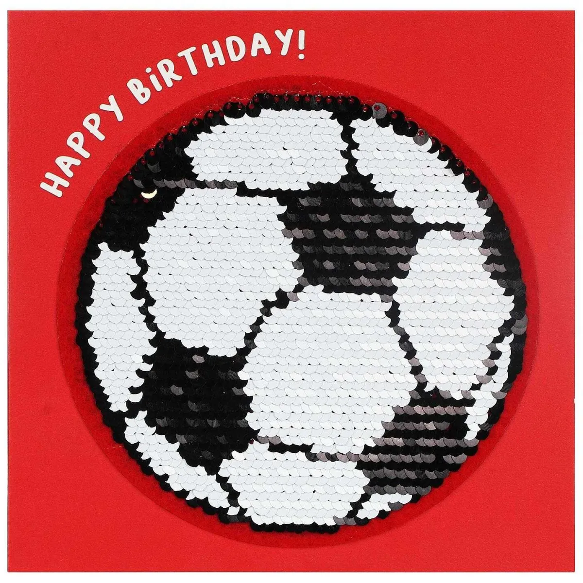 Shine Sequin Football Birthday Card With Peel Off Patch>Temptation Gifts Fashion