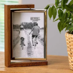 Dark Wood Look 5X7 Rotating Portrait Photo Frame><noscript><img width=