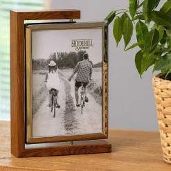 Dark Wood Look 5X7 Rotating Portrait Photo Frame><noscript><img width=