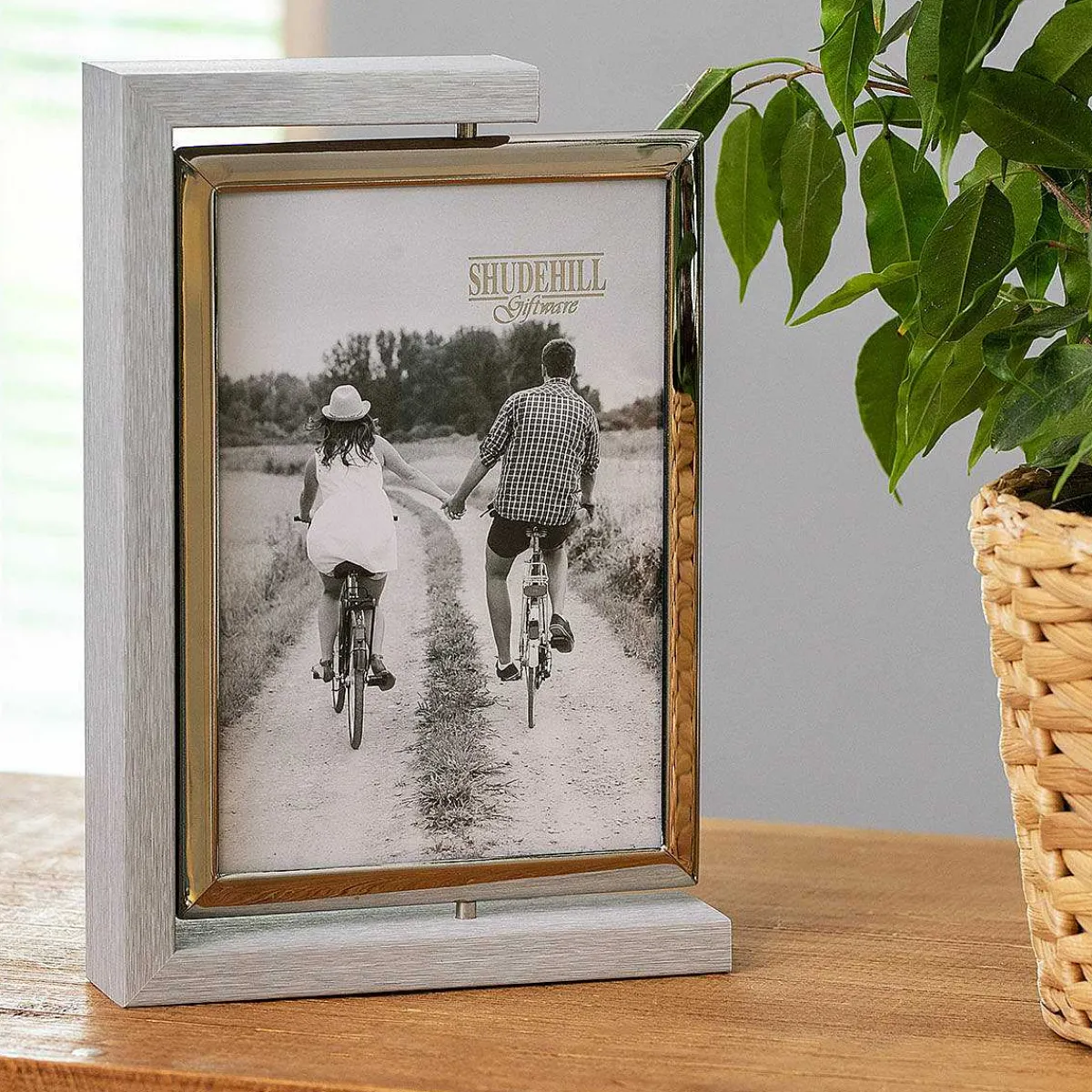 Grey Wood Look 5X7 Rotating Portrait Photo Frame>Shudehill Best