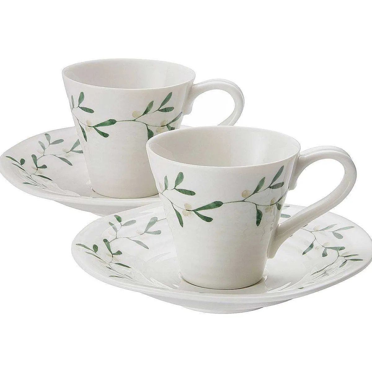 Mistletoe Amor Set Of Two Espresso Cups & Saucers>Sophie Conran Store