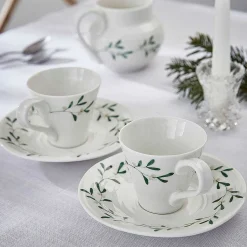 Mistletoe Amor Set Of Two Espresso Cups & Saucers><noscript><img width=