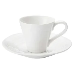 White Set Of Two Espresso Cup & Saucer><noscript><img width=