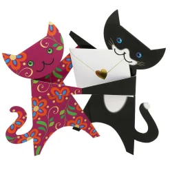 Dancing Cats Greetings Card>Special Delivery New
