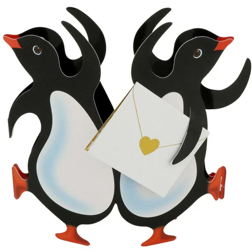 Party Penguins 3D Greetings Card>Special Delivery Fashion