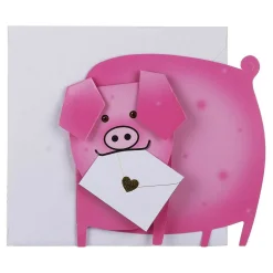 'Pink Piggy' 3D Greetings Card><noscript><img width=