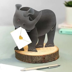 Ronny The Rhino 3D Greetings Card><noscript><img width=