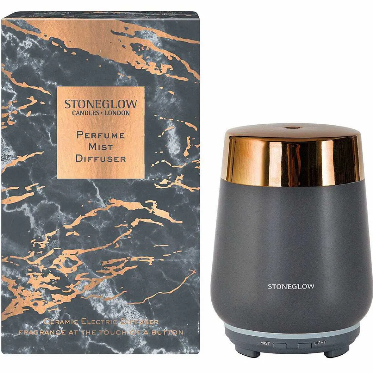 Luna Dark Grey & Copper Ceramic Perfume Mist Diffuser>Stoneglow Store