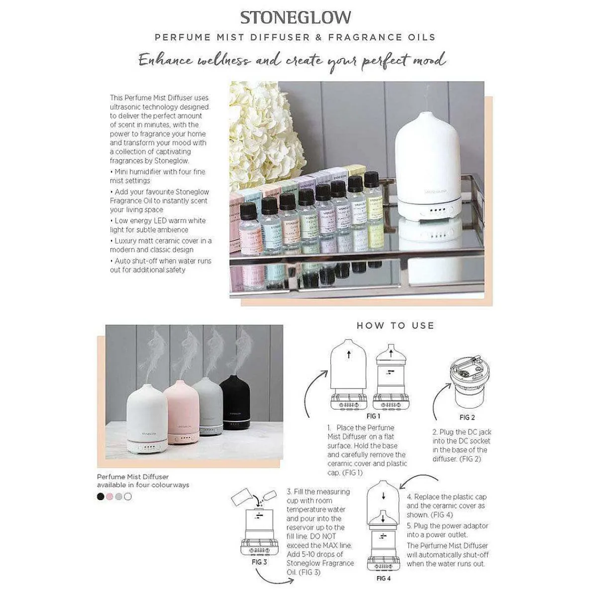 Modern Classics Perfume Mist Diffuser Grey>Stoneglow Sale