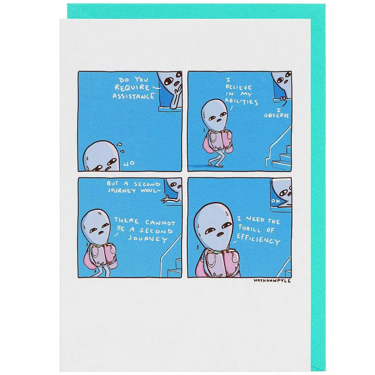 'Efficiency' Greetings Card>Strange Planet Online