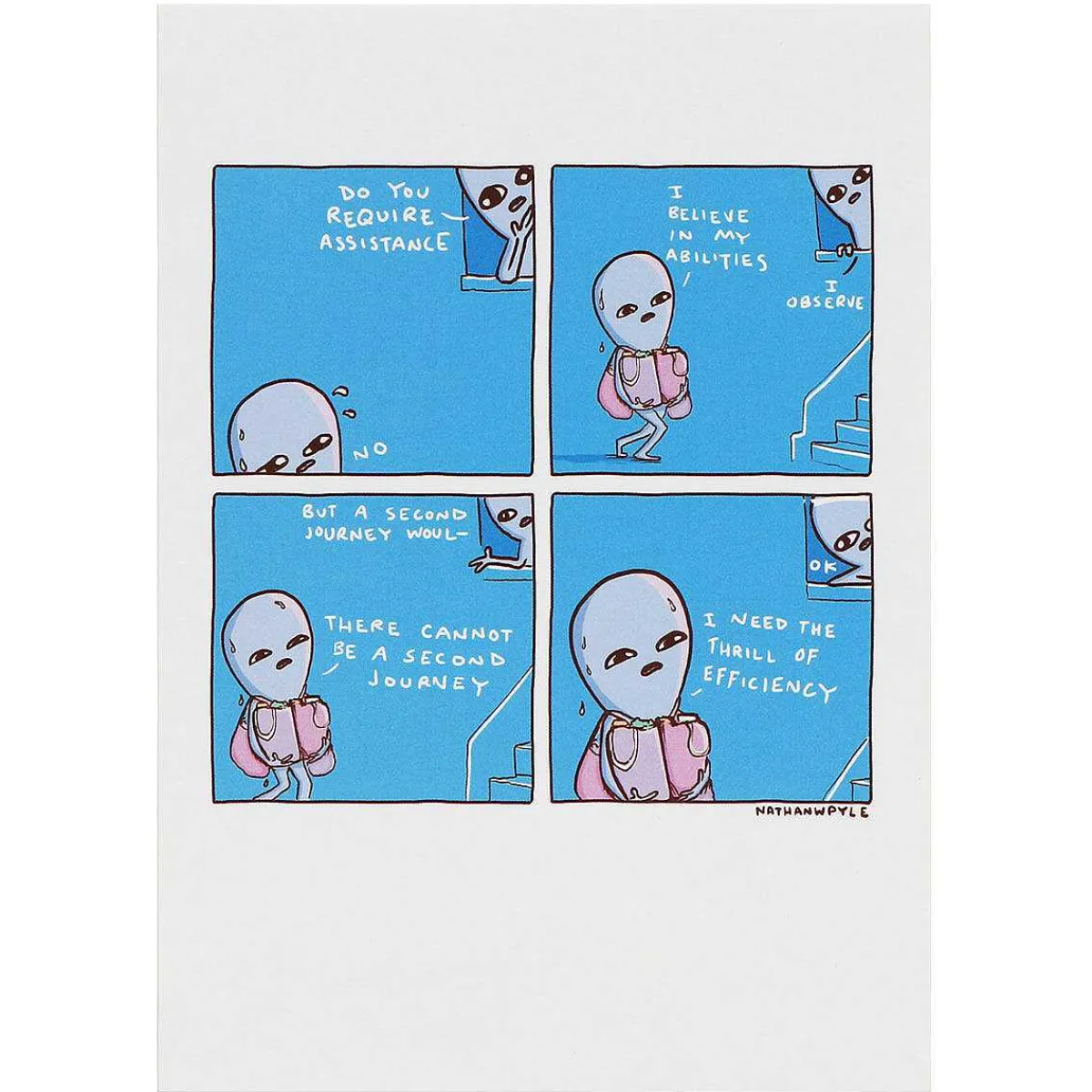 'Efficiency' Greetings Card>Strange Planet Online