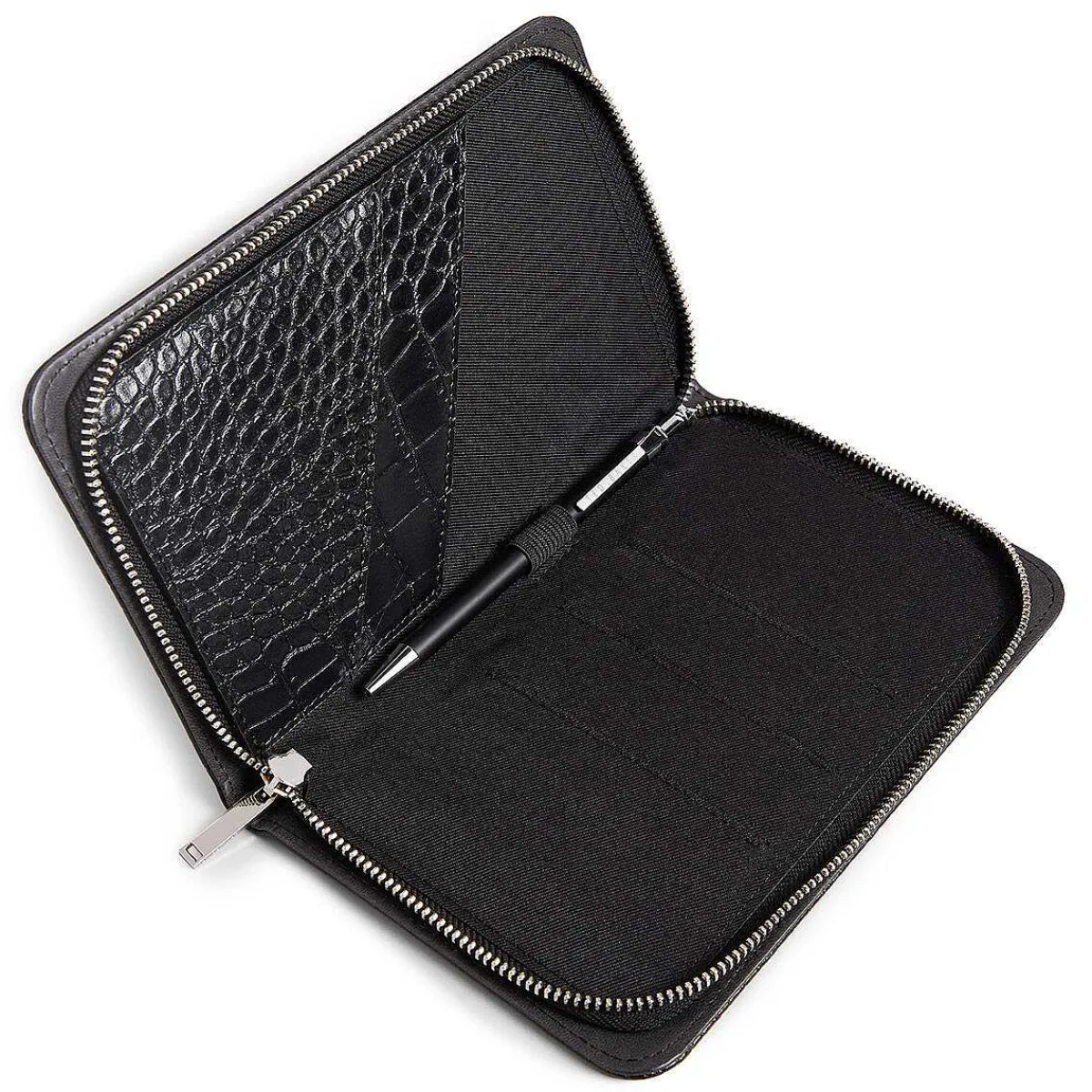 Alffiie Croc Effect Black Travel Organiser With Pen>Ted Baker Discount