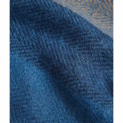 Alfredy Blue & Camel Striped Woven Scarf><noscript><img width=