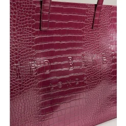 Alliccon Icon Extra Large Deep Purple Croc Bag><noscript><img width=