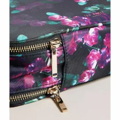 Becaaii Black Floral Medium Travel Wash Bag><noscript><img width=