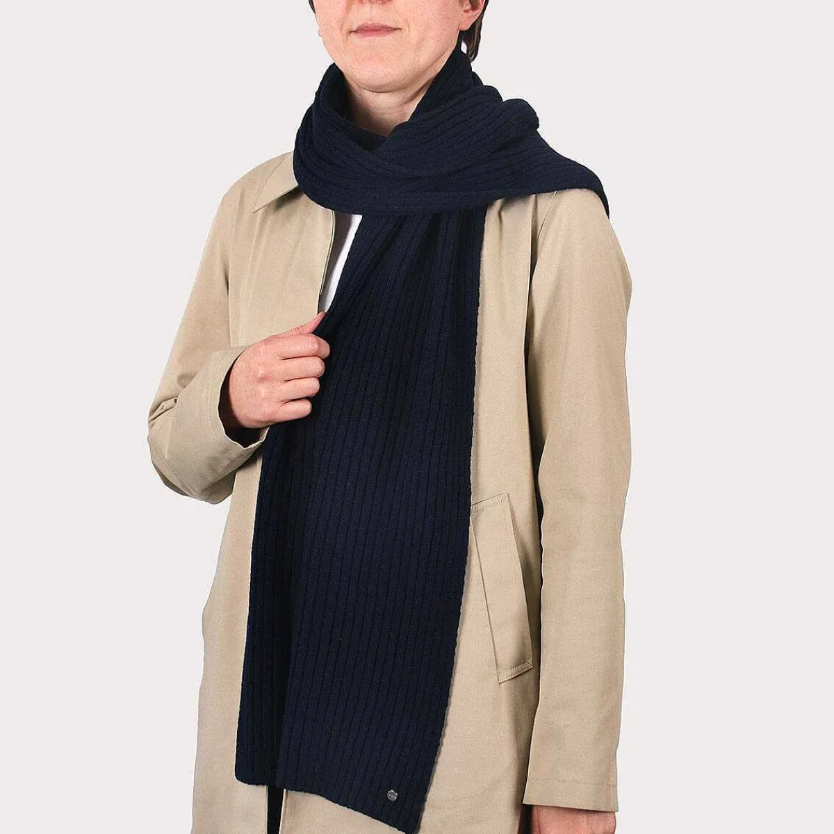 Berryys Dark Blue Wool And Cashmere Blend Ribbed Scarf>Ted Baker Cheap