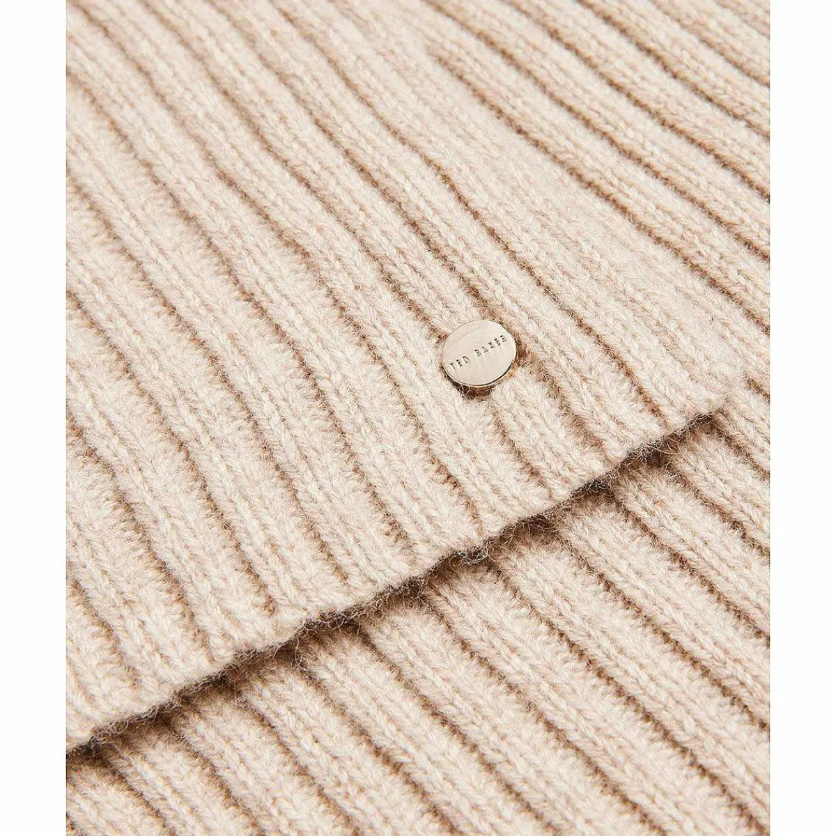 Berryys Taupe Wool And Cashmere Blend Ribbed Scarf>Ted Baker Clearance