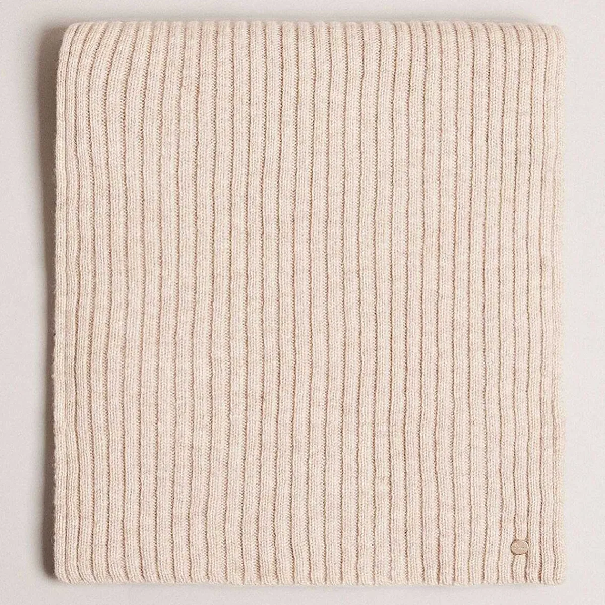 Berryys Taupe Wool And Cashmere Blend Ribbed Scarf>Ted Baker Clearance