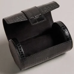 Cliive Croc Effect Black Watch Roll Case><noscript><img width=