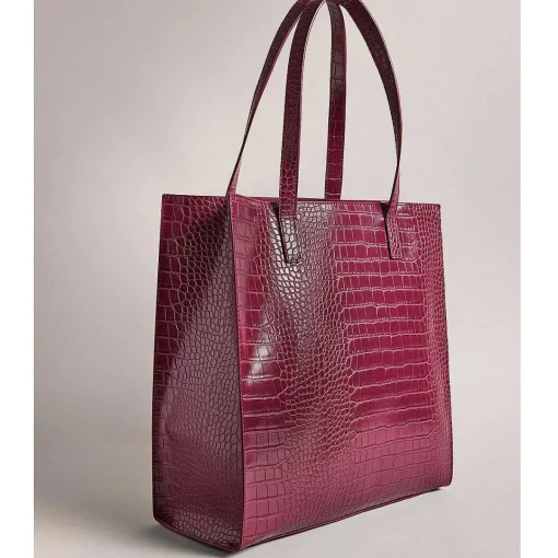 Croccon Icon Large Deep Purple Croc Bag>Ted Baker Shop