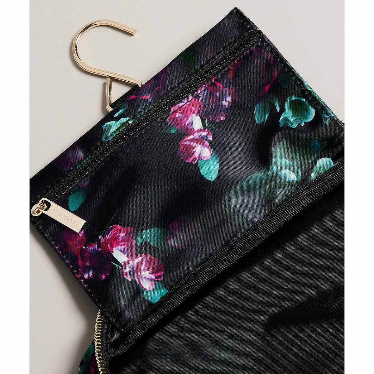 Haritte Black Floral Small Hanging Travel Wash Bag>Ted Baker Best Sale