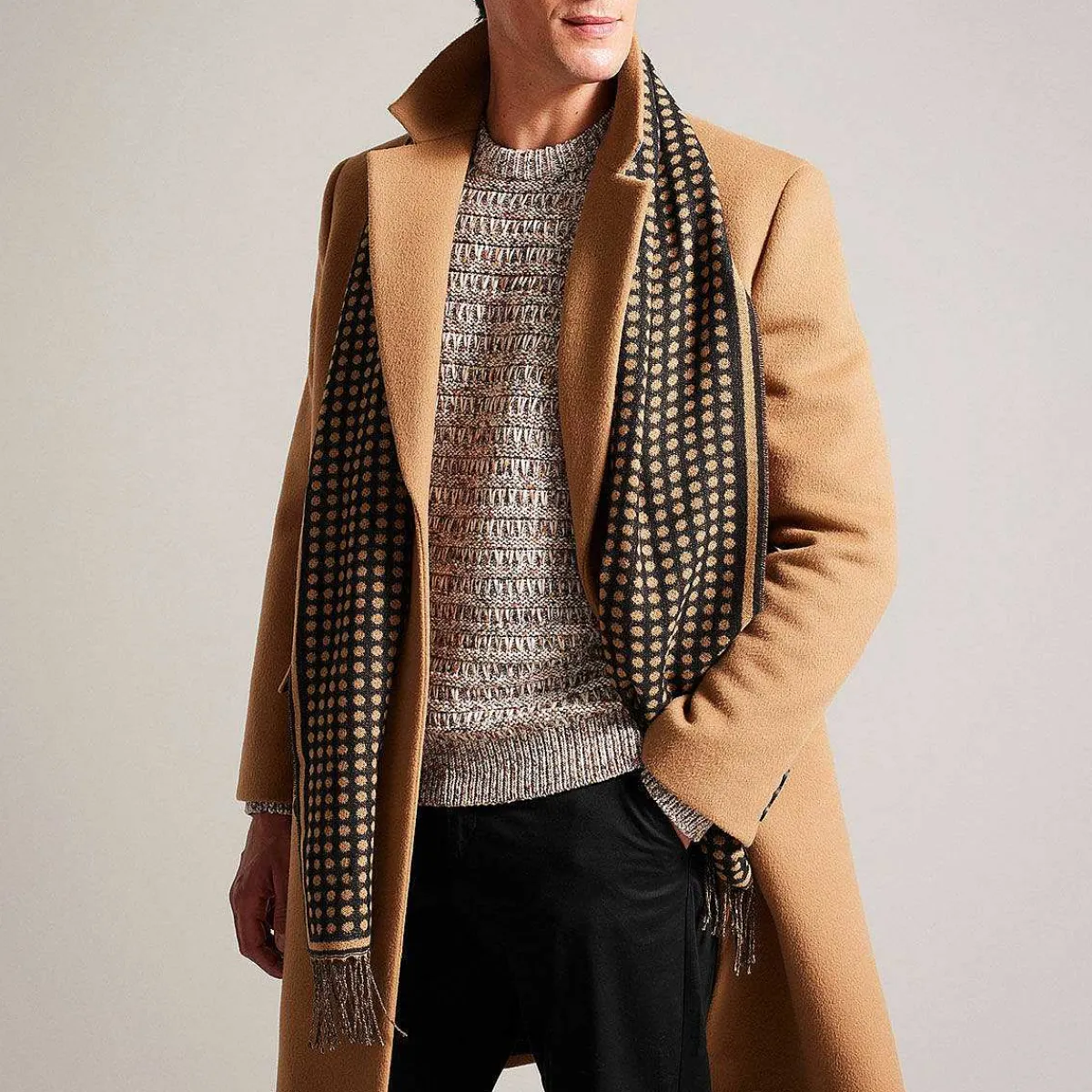 Jasony Camel Dot Woven Scarf>Ted Baker Cheap