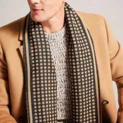 Jasony Camel Dot Woven Scarf><noscript><img width=