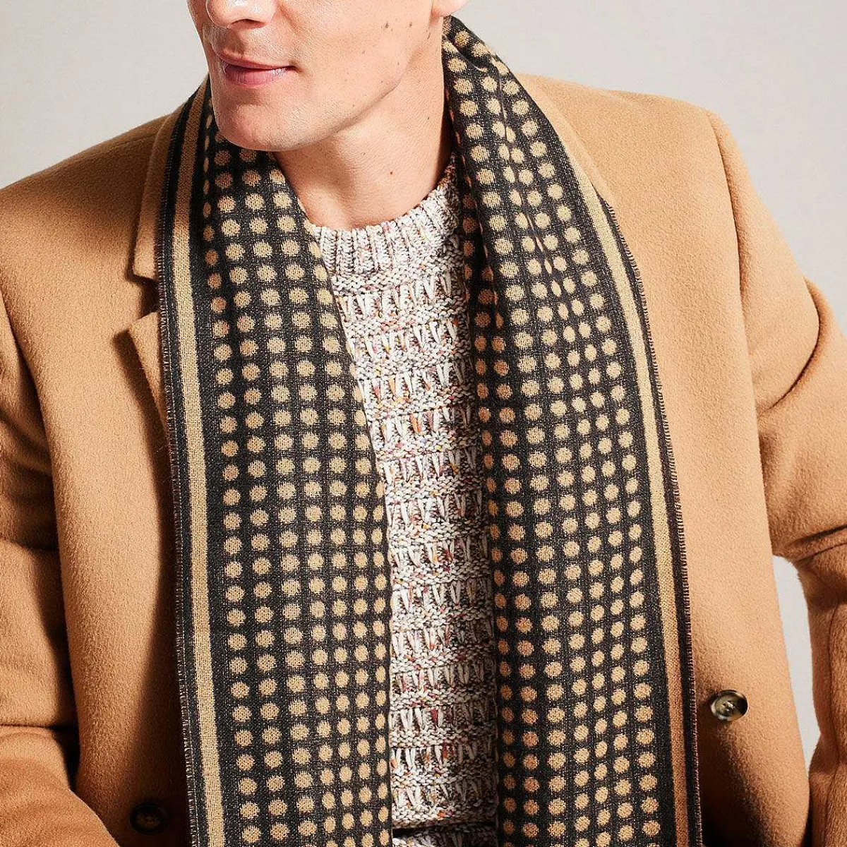 Jasony Camel Dot Woven Scarf>Ted Baker Cheap