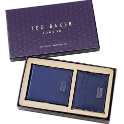 Loane Blue Leather Wallet And Card Holder Gift Set><noscript><img width=