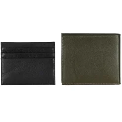 Loane Khaki Leather Wallet And Card Holder Gift Set><noscript><img width=