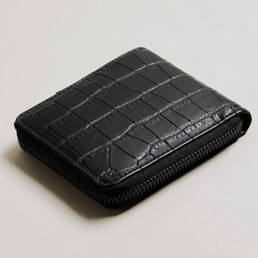 Luie Black Croc Zipped Leather Wallet>Ted Baker Flash Sale