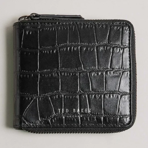 Luie Black Croc Zipped Leather Wallet>Ted Baker Flash Sale