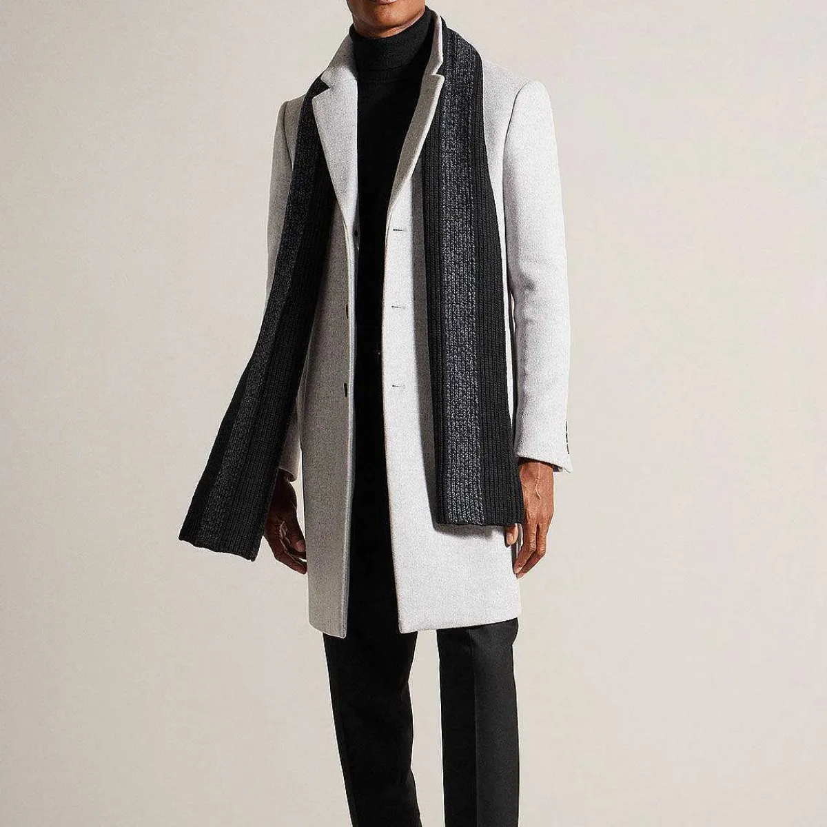 Masonnn Black Stripe Ribbed Scarf>Ted Baker Store