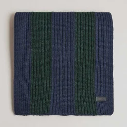 Masonnn Dark Green Stripe Ribbed Scarf><noscript><img width=