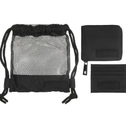 Nealset Black Satin Nylon Wallet Gift Set><noscript><img width=