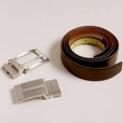 Newbey Brown Leather Belt In A Box><noscript><img width=