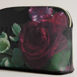 Papion Black Floral Makeup Bag><noscript><img width=