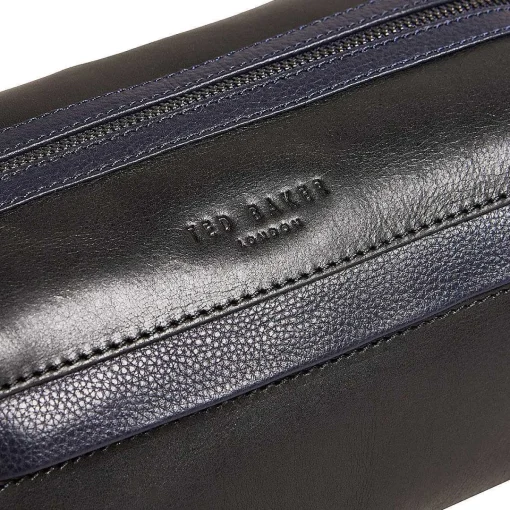 Raylon Black Waxy Leather Washbag>Ted Baker New