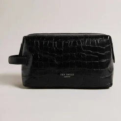 Roye Black Croc Leather Washbag>Ted Baker Fashion