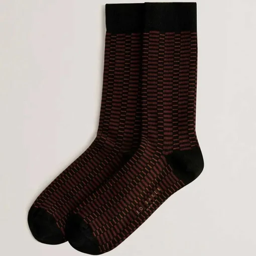 Sokkone Brown Patterned Men's Crew Socks>Ted Baker Clearance