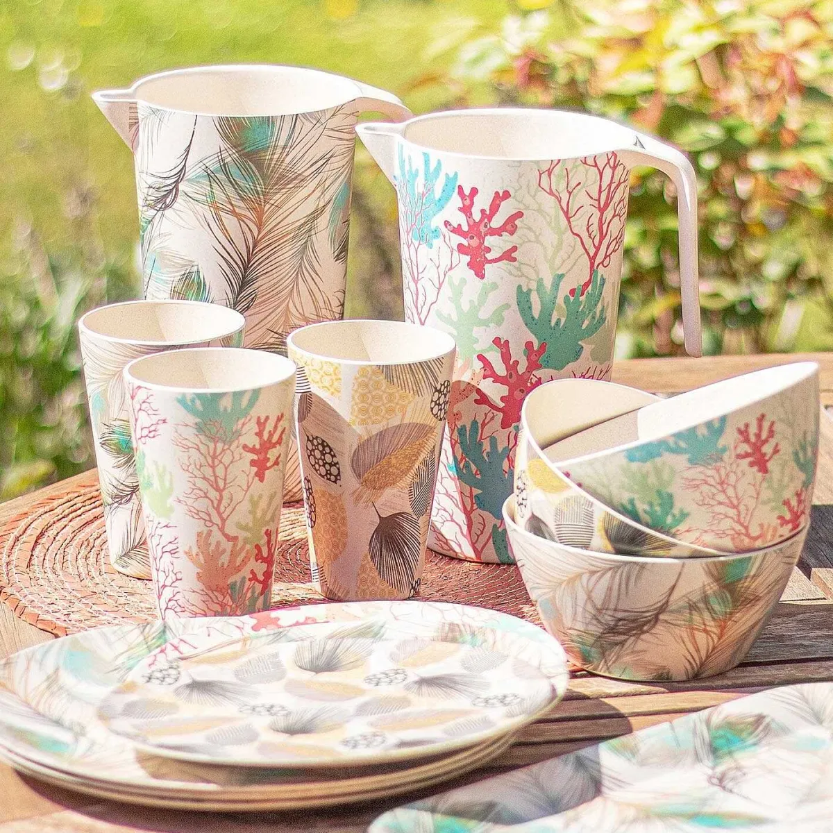 Bamboo Fibre Coral 8 Inch Plate>Temptation Sale