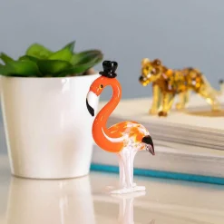 Glass Flamingo With Hat>Temptation Cheap
