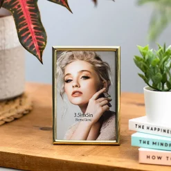 Gold Narrow Edge Frame 3.5X5><noscript><img width=