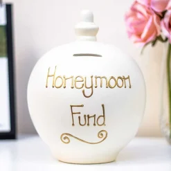 'Honeymoon Fund' Gold On Cream Money Pot>Temptation Clearance