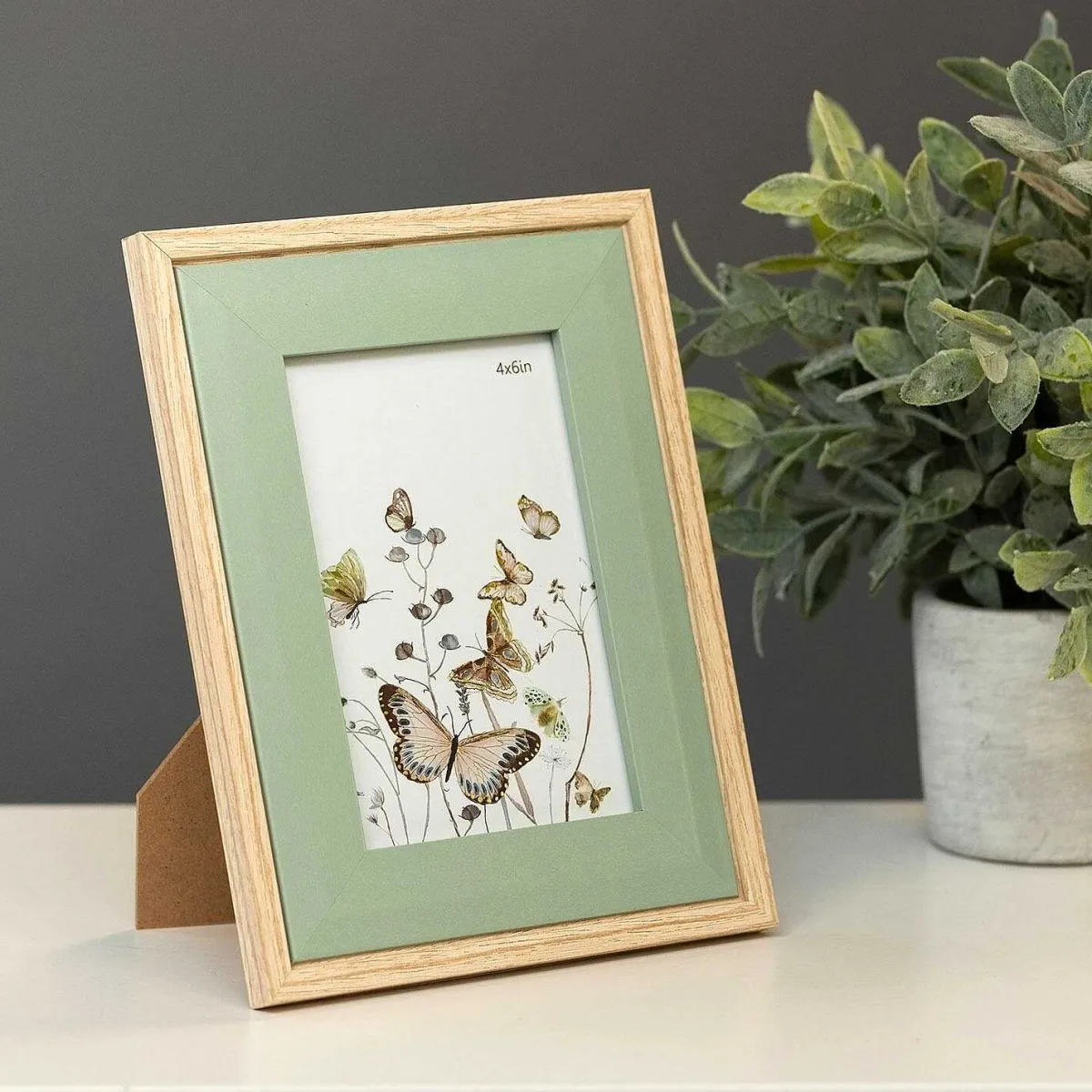 Light Wood & Olive Green Bevelled 4X6 Frame>Temptation Discount