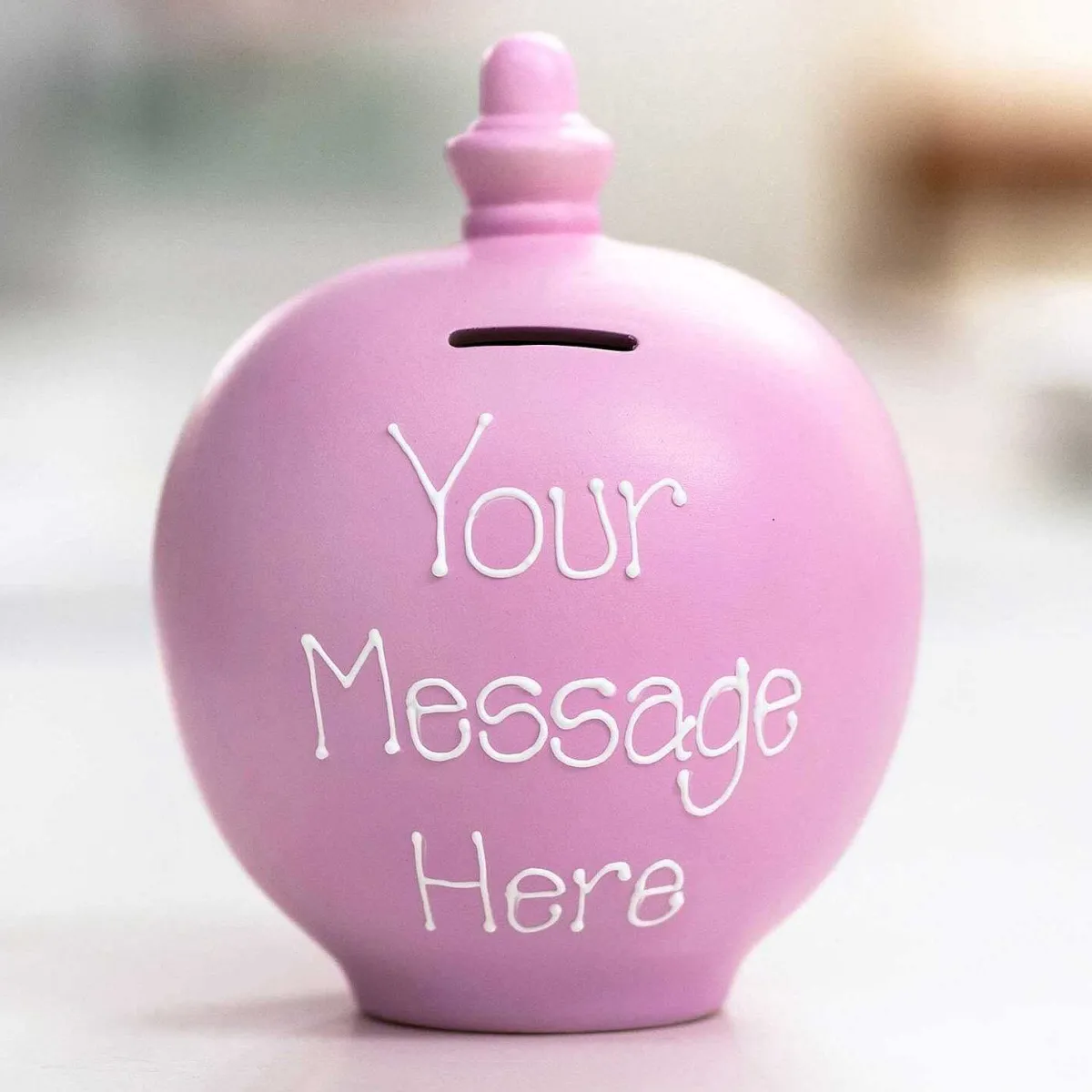 Personalisable Light Pink Money Pot>Temptation Outlet