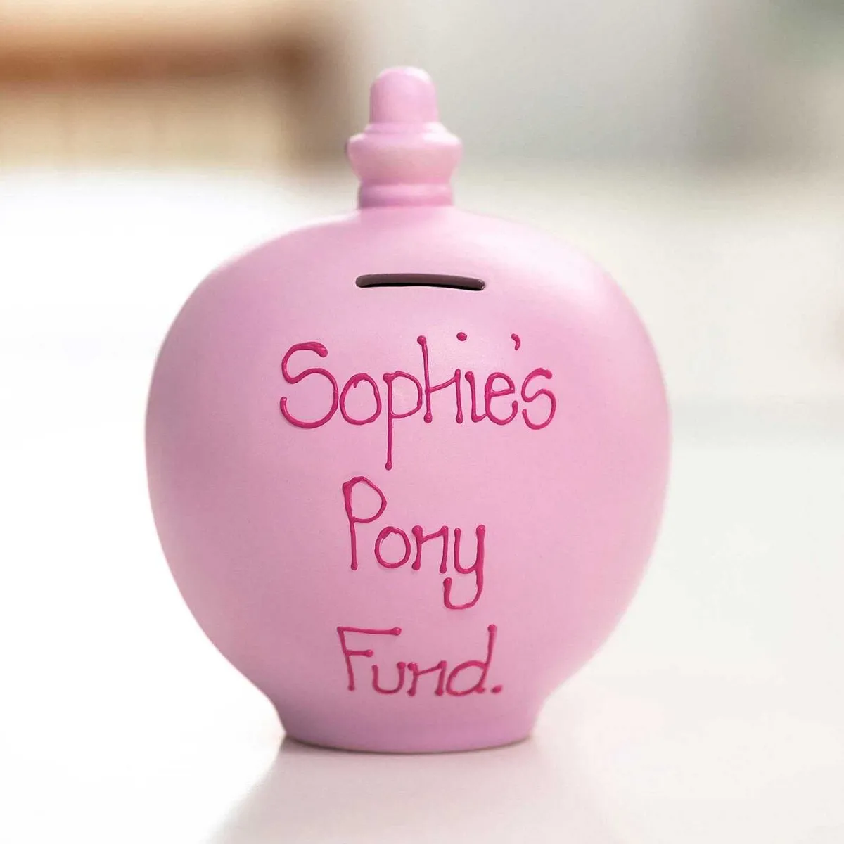 Personalisable Light Pink Money Pot>Temptation Outlet