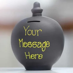 Personalisable Dark Grey Money Pot>Temptation Best